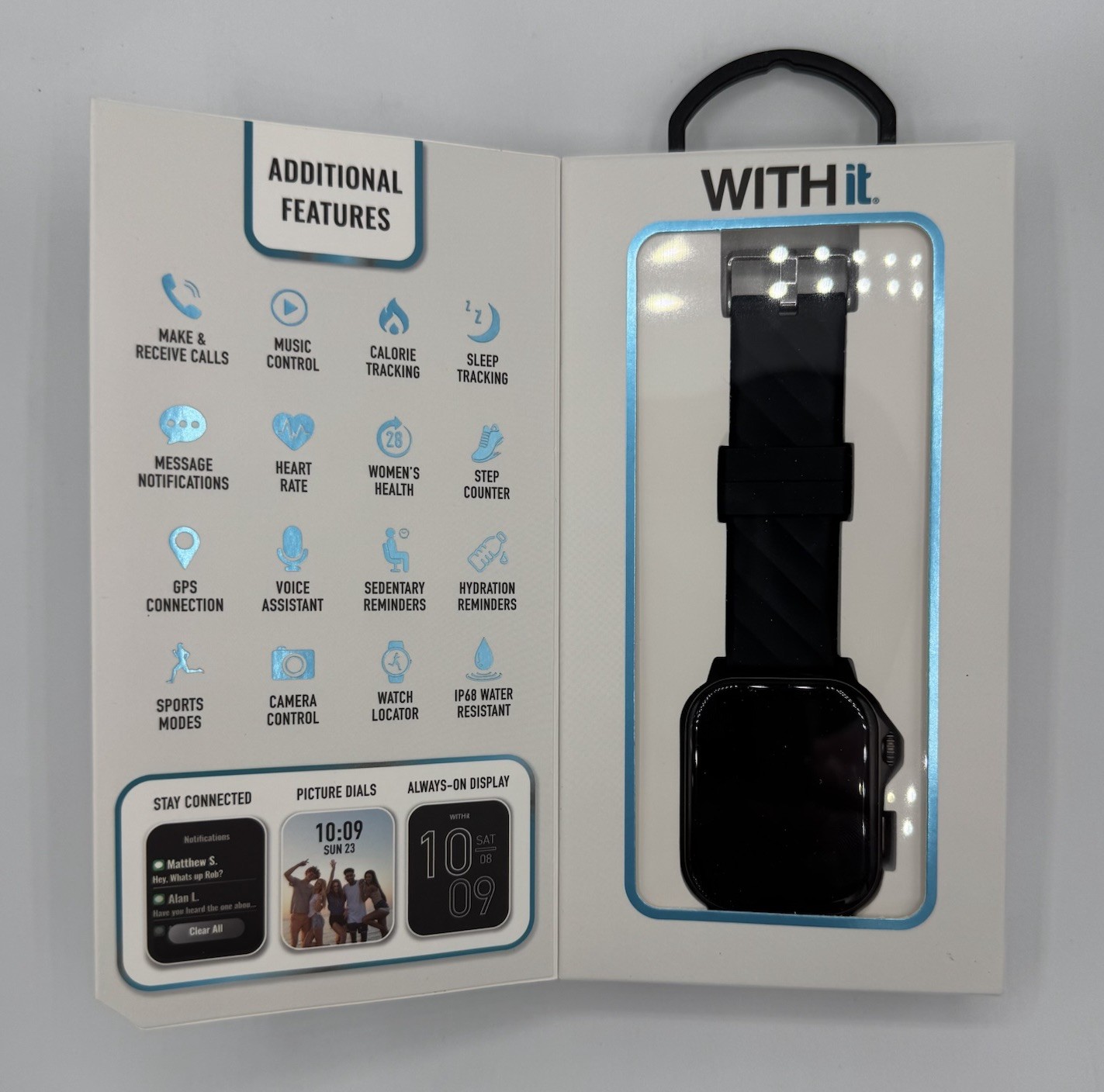 Giga Withit Smartwatch, Amoled High Defintion Touchscreen Display