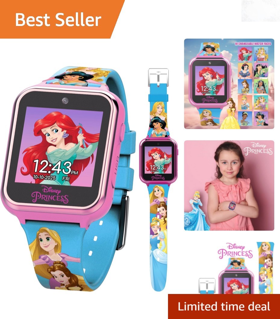 Disney Princess Kids Smartwatch Touchscreen Selfie Camera Pedometer Alarm