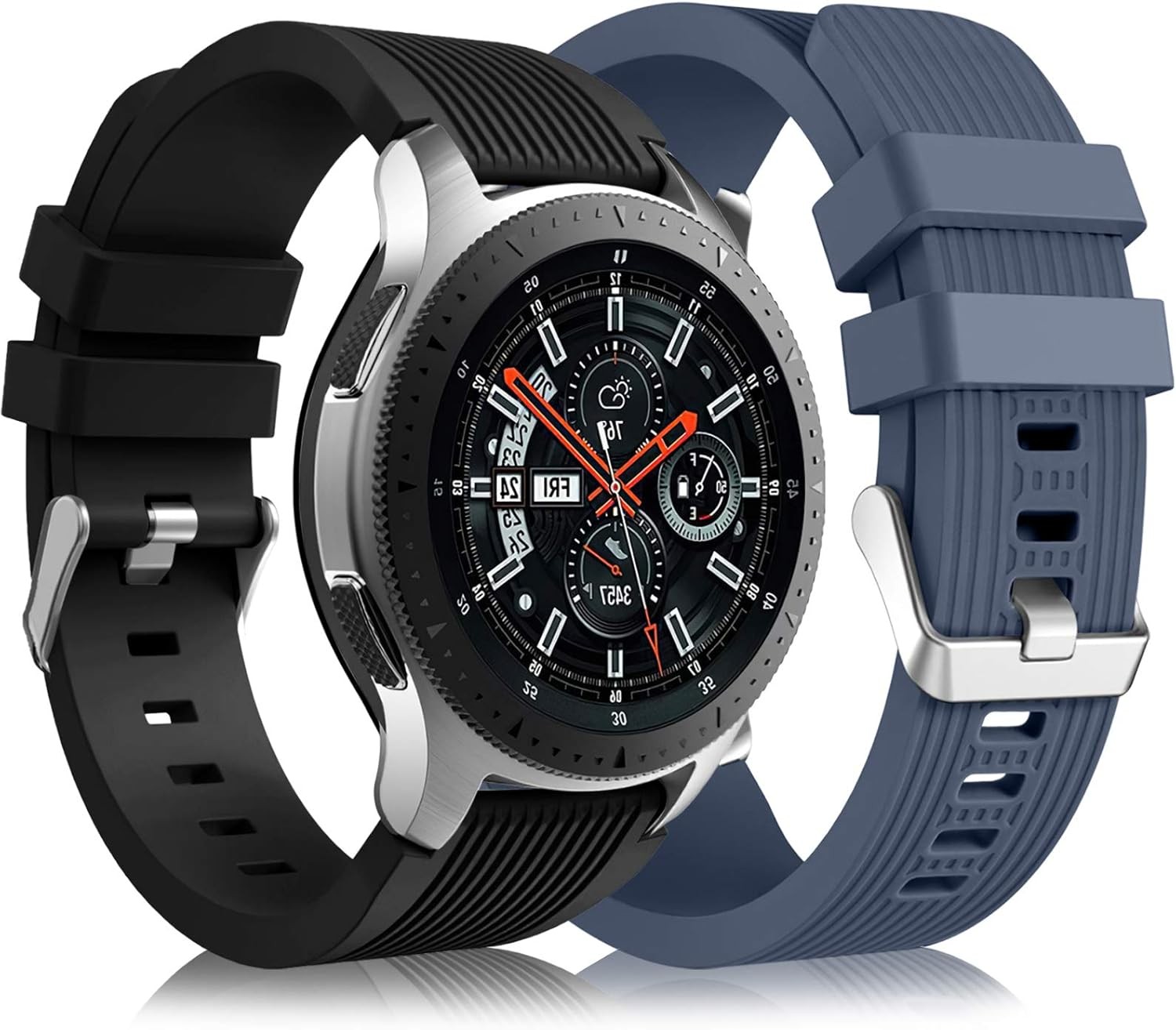 2 Pack Silicone Straps for Samsung Galaxy Watch 3 45mm/46mm – Casual Band Set
