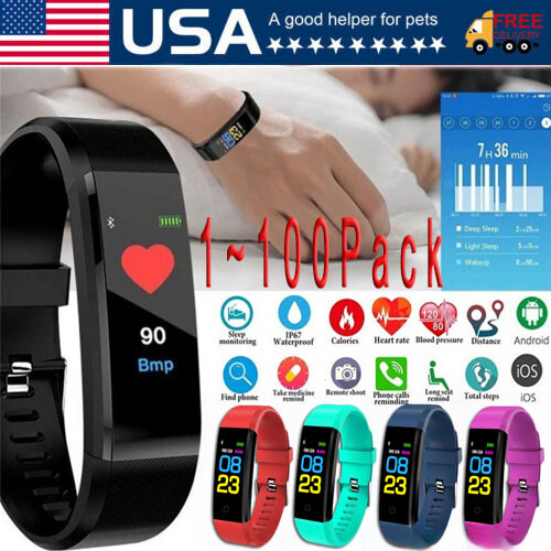 Sports Fitness Tracker Watch Heart Rate Blood Pleasure Activity BP Monitor Lot