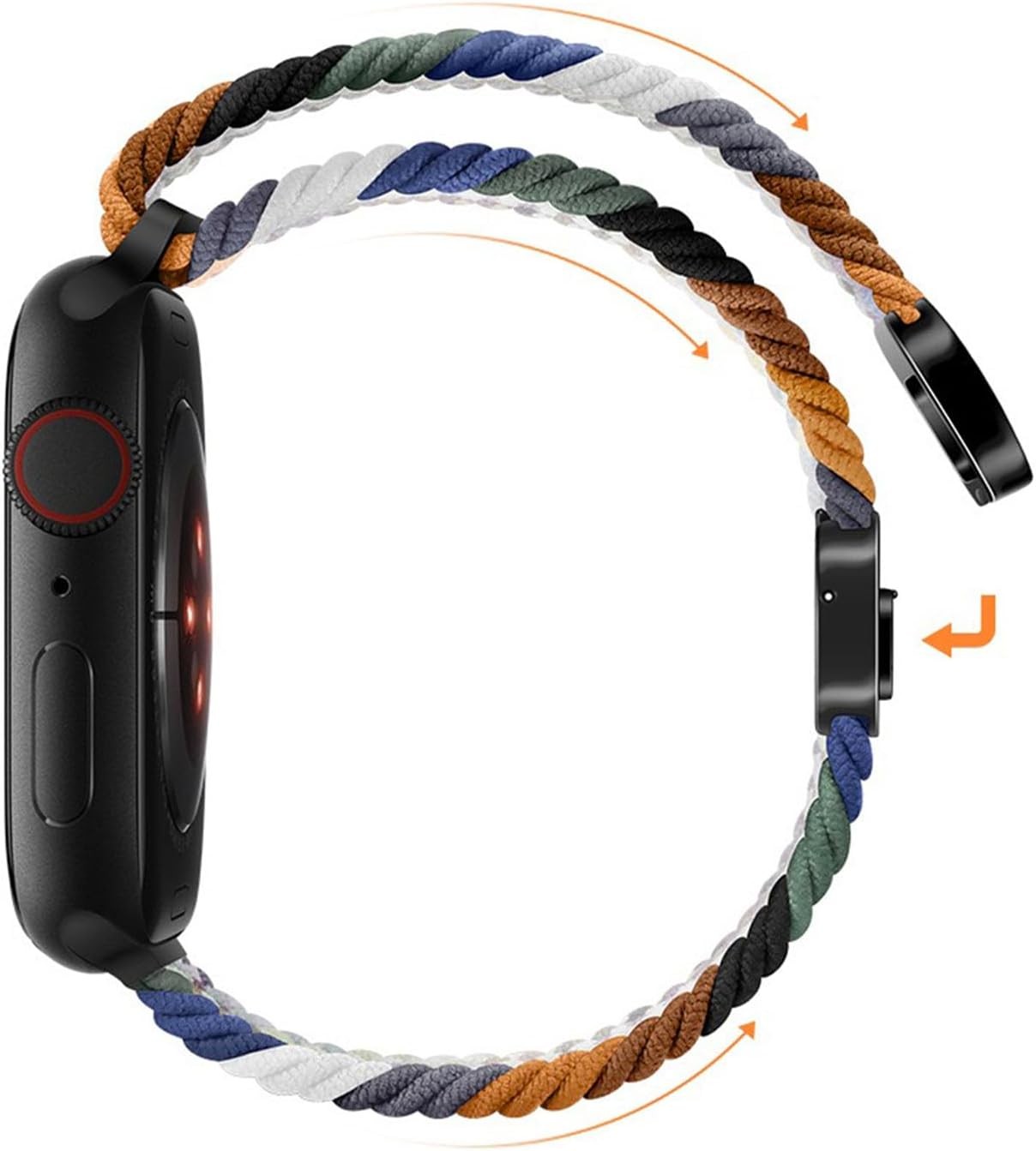Braided Solo Loop Strap Compatible with Apple Watch 38mm 40mm 41mm Adjustable
