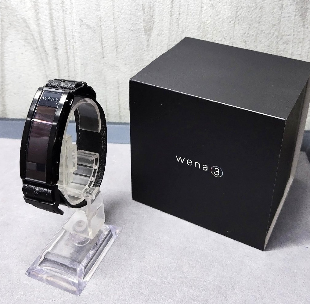 SONY wena3 Premium Black Rubber Band Smart Watch for iOS/Android from Japan