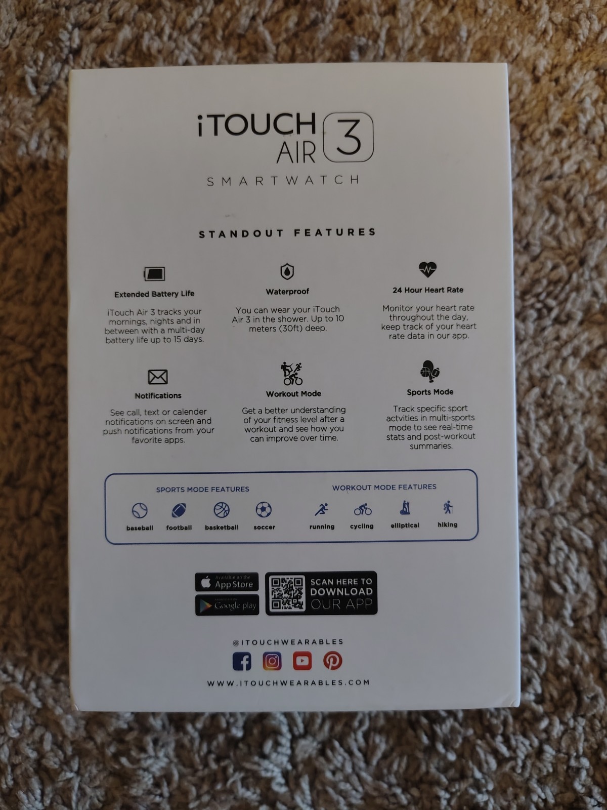 iTouch Air 3 Smartwatch – Black/ Rose Gold