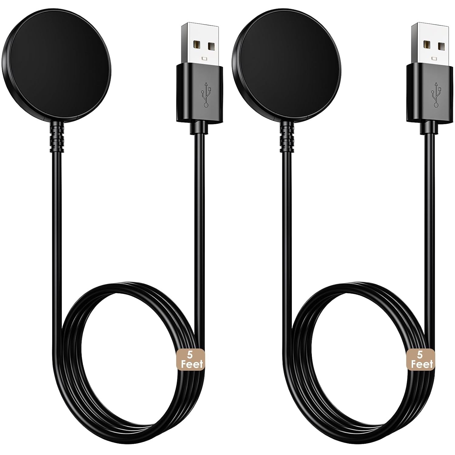 2 Pack 5FT Samsung Galaxy Watch Charger USB A Magnetic Fast Charging for Watch 8