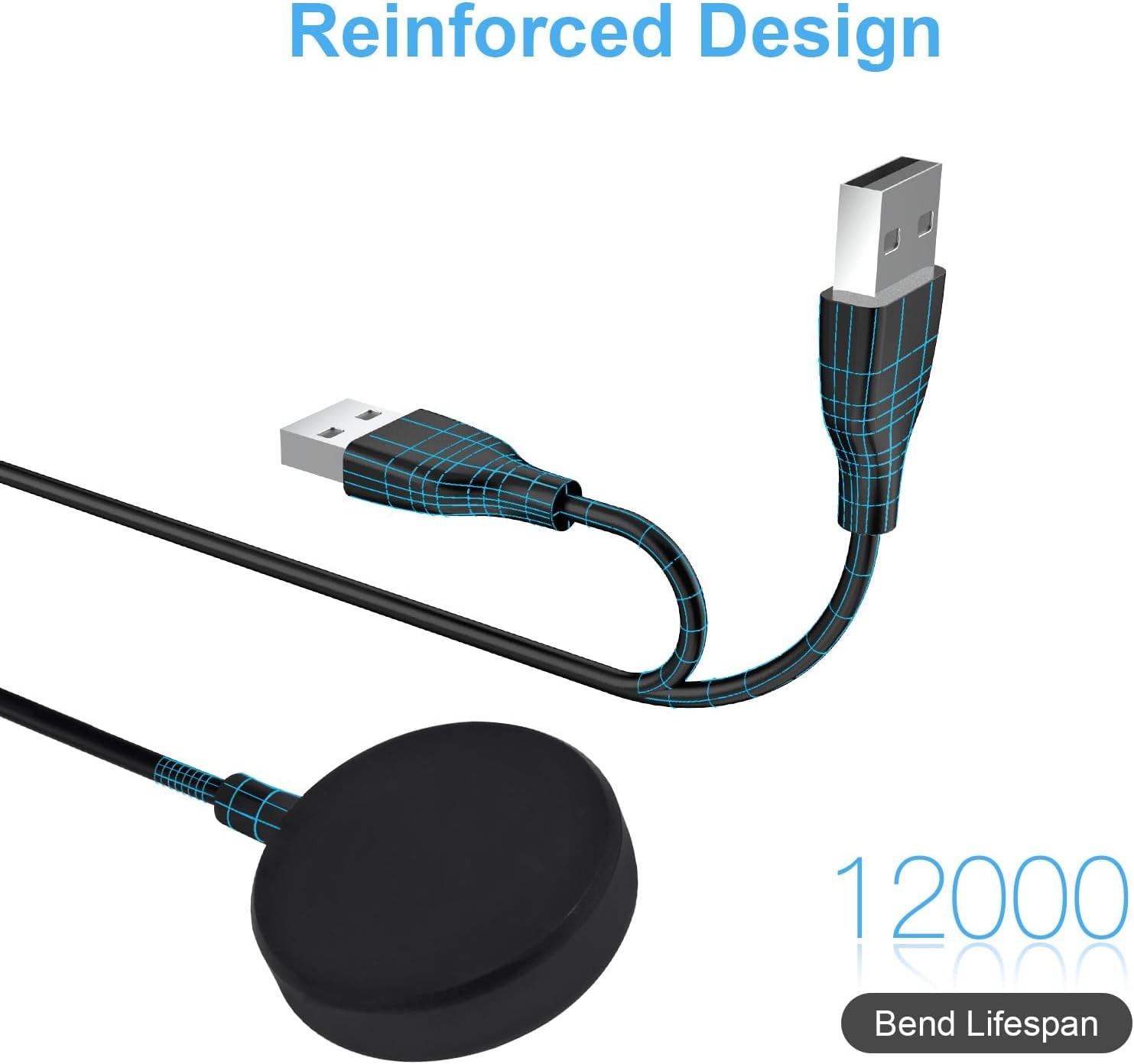 2-Pack USB-C Charging Cables for Samsung Galaxy Watch6/6 Classic/5/5 Charger
