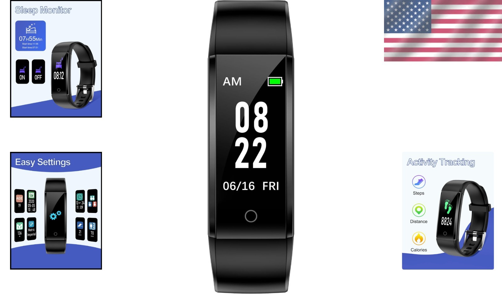Simple Fitness Tracker Watch – No App Required, Accurate Steps & Sleep Tracking