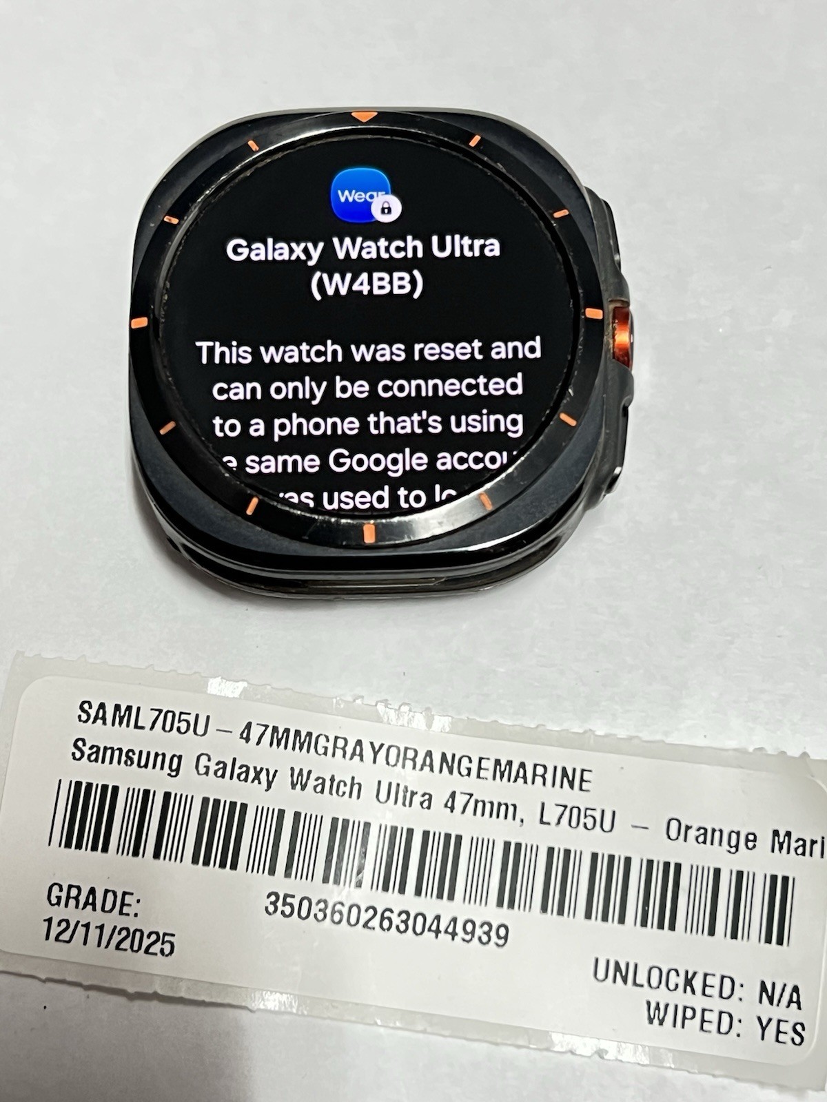 Samsung Galaxy Watch Ultra GPS-LTE Titanium Smartwatch SM-L705U LOCKED