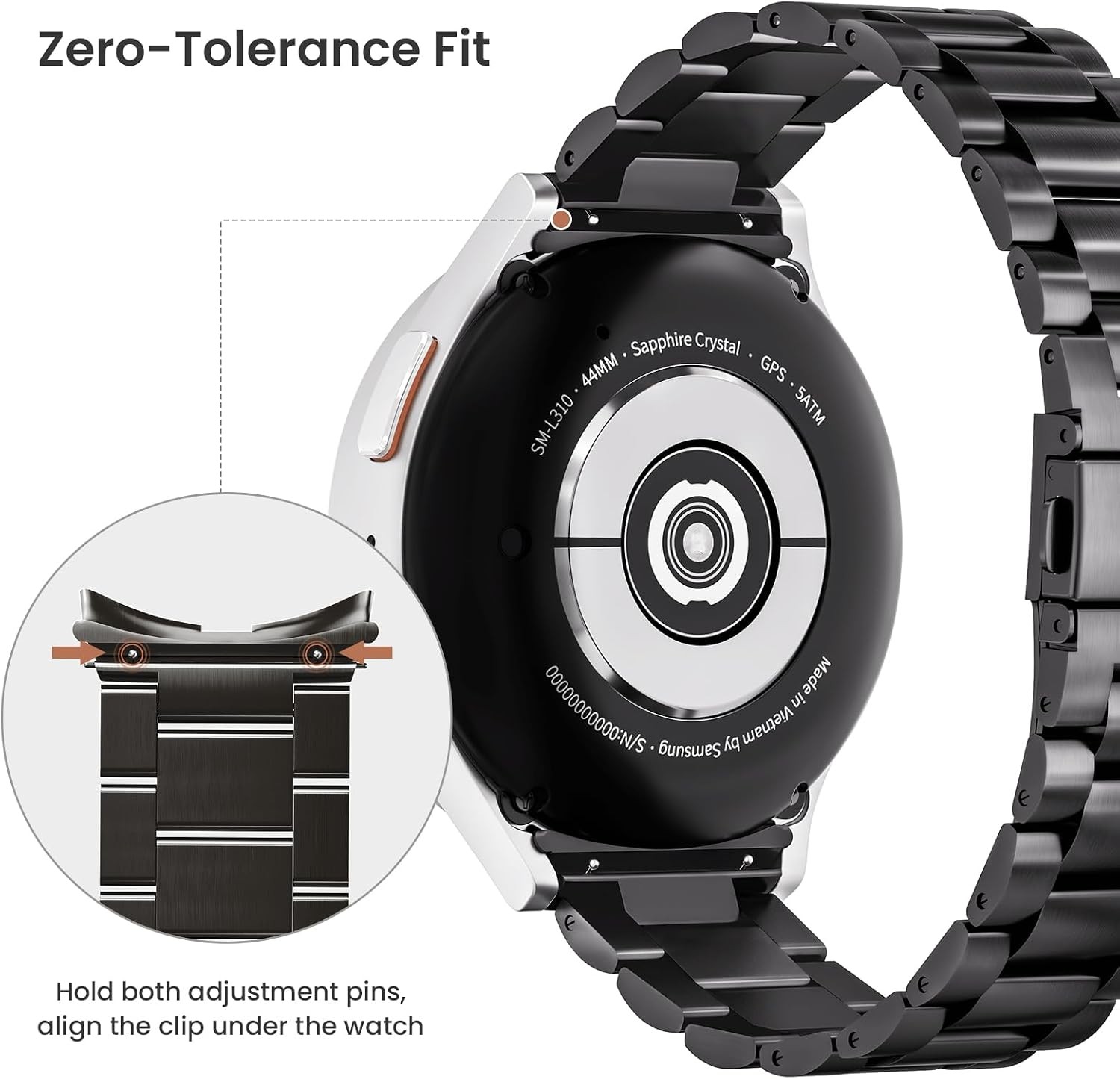 Metal Strap for Samsung Galaxy Watch 7 6 5 4 44mm 40mm Elegant Casual Band