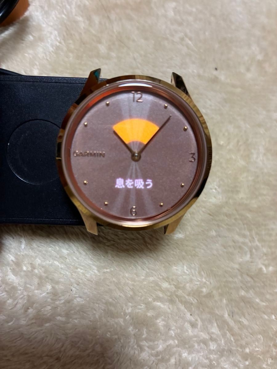 Garmin 010-02241-71 vivomove Luxe Light 18K Rose Gold PVD Smartwatch Tasted Used