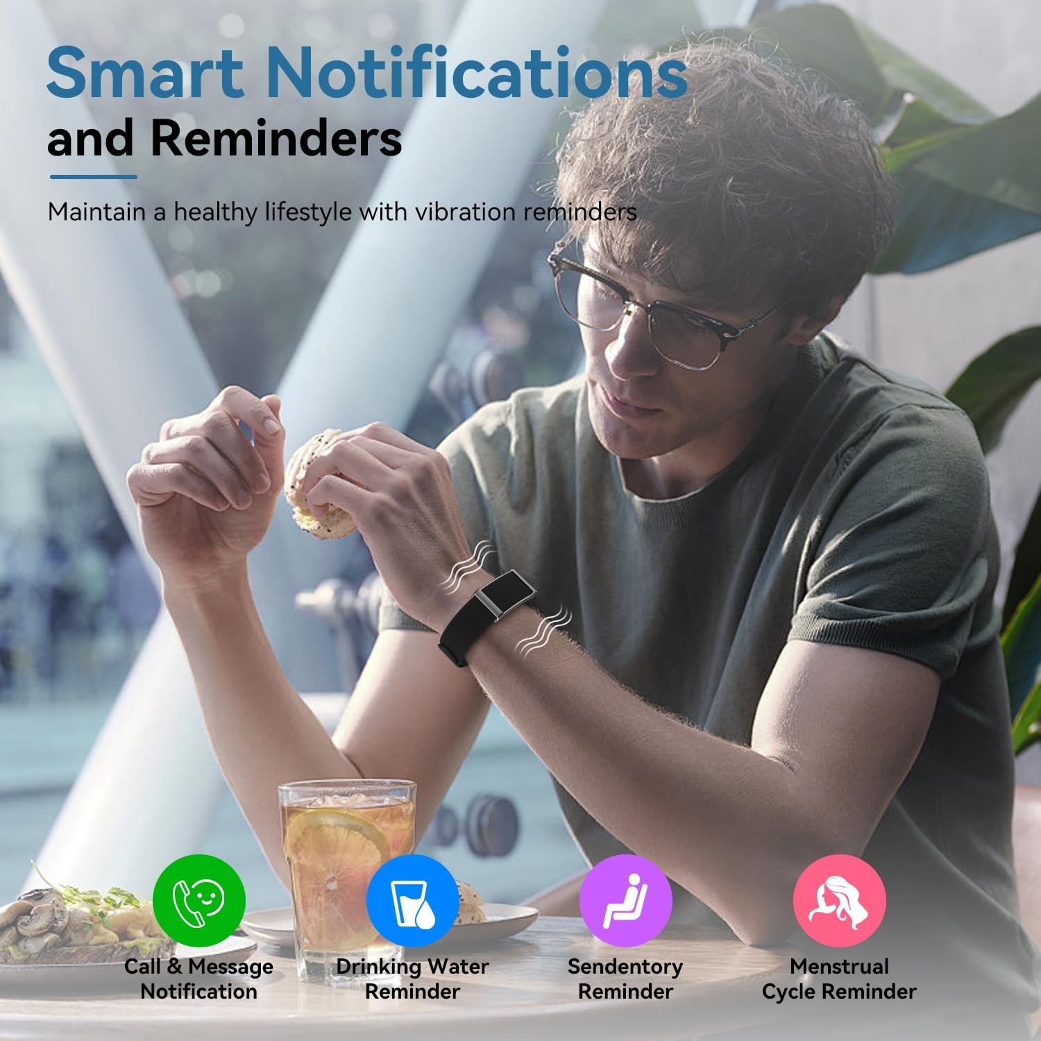 Fitness Smart Bracelet, Heart Rate Monitor, Sleep Tracker, GPS, 120+ Sports Mode