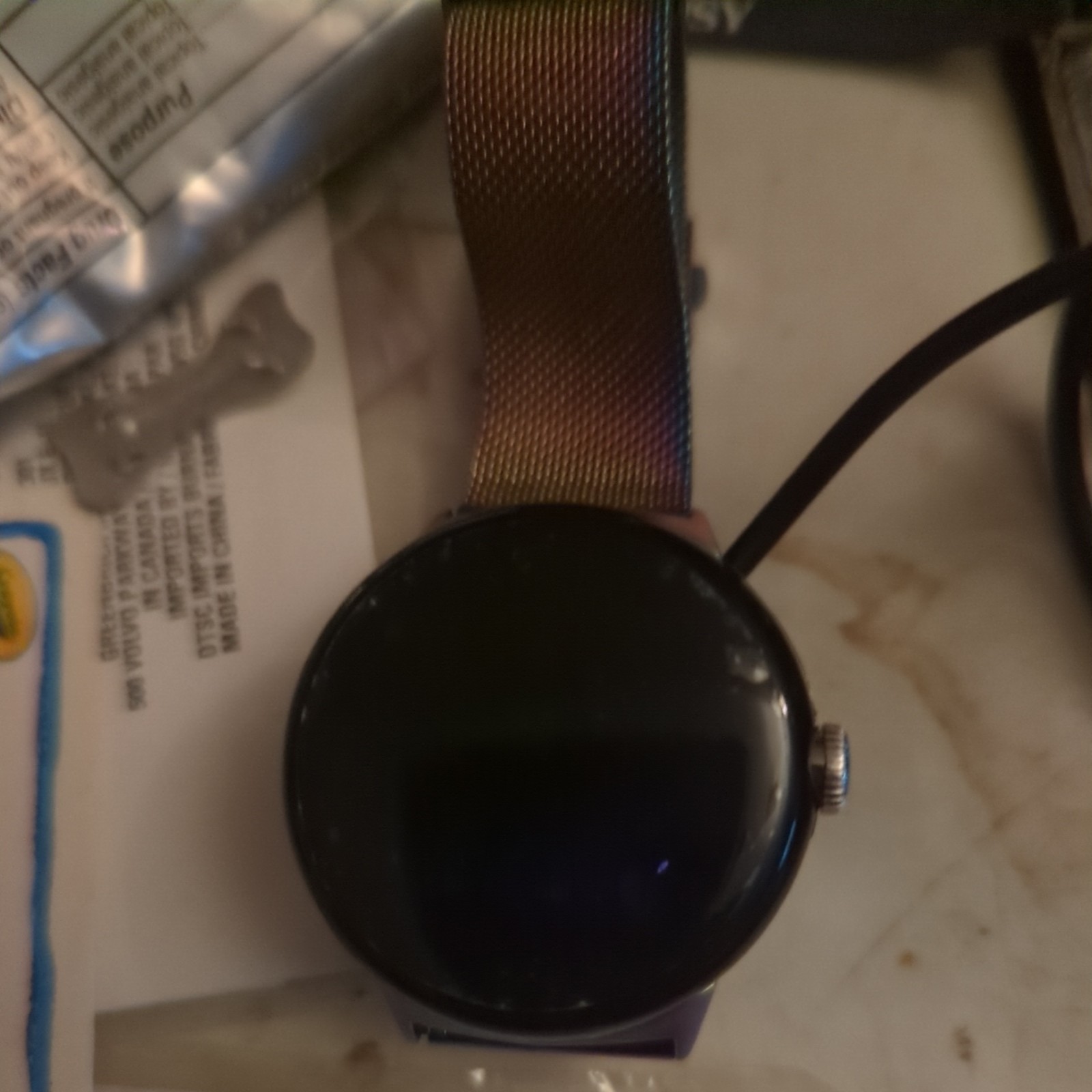 Google Pixel Watch (Wi-Fi) 41mm Silver Stainless Steel w/Charcoal Active Band –