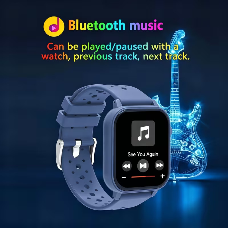 Smart Watch – Android or Apple Compatable – Pink-Black-Purple – Silicone Band