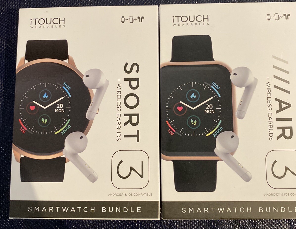 Lot Of 2 I Touch Wearable Mens Watches With Ear Pods