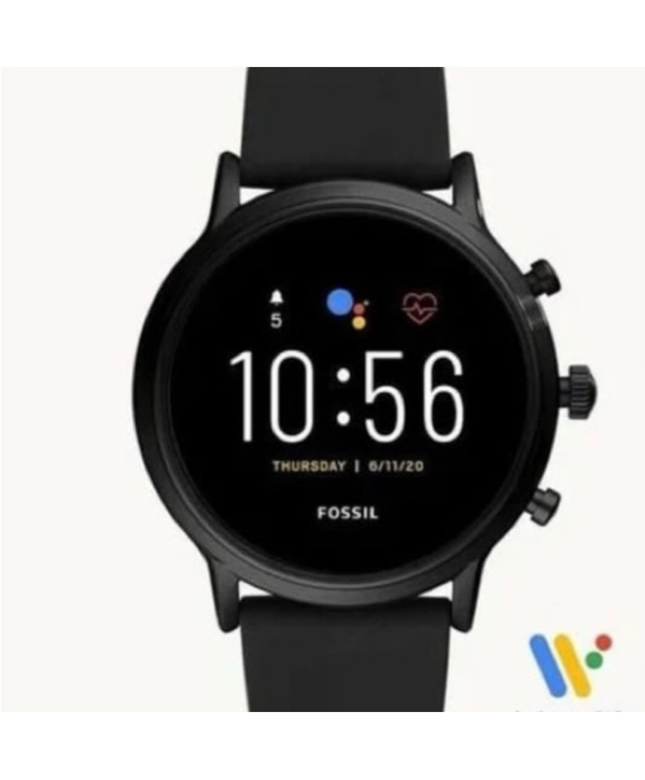 NIB Fossil Gen 5 4mm Black Silicone Black Smartwatch – FTW4025