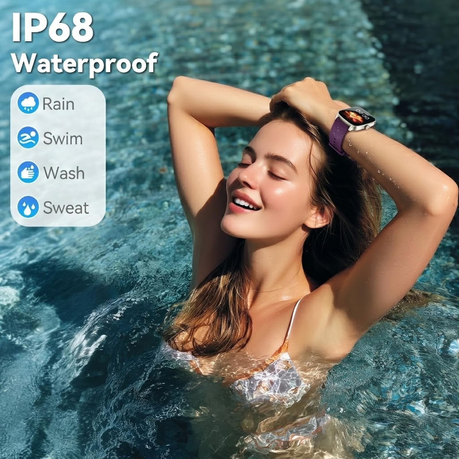 Smart Watch No App/Phone Required, 1.85″ HD Display |Waterproof Watch with He…