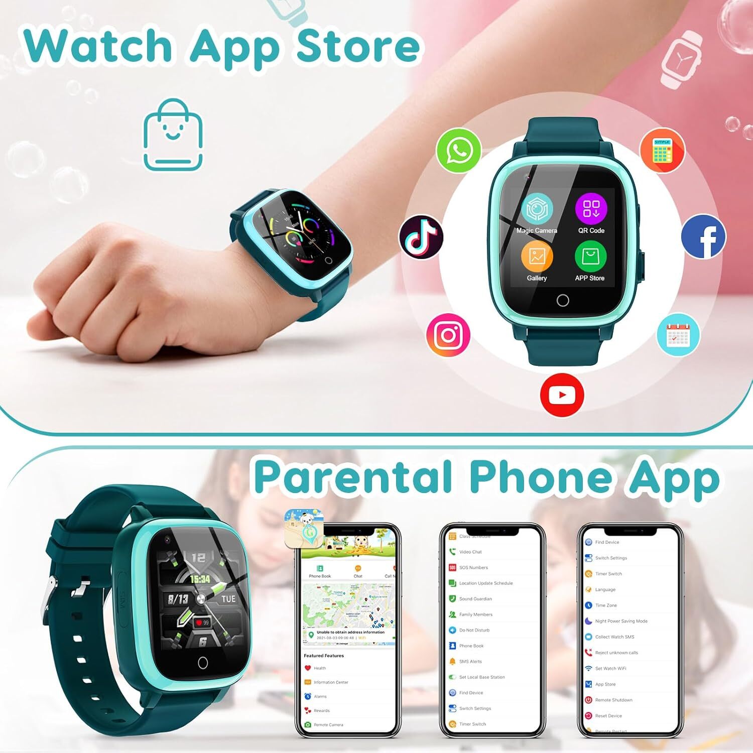 Kids Smart Watch GPS Tracker 4G Video Call Monitor SOS Children Child Gifts US