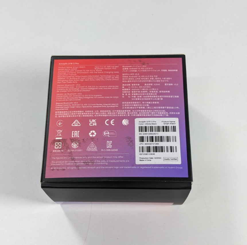 Amazfit GTR 3 Pro (‎A2040) Smartwatch- Black
