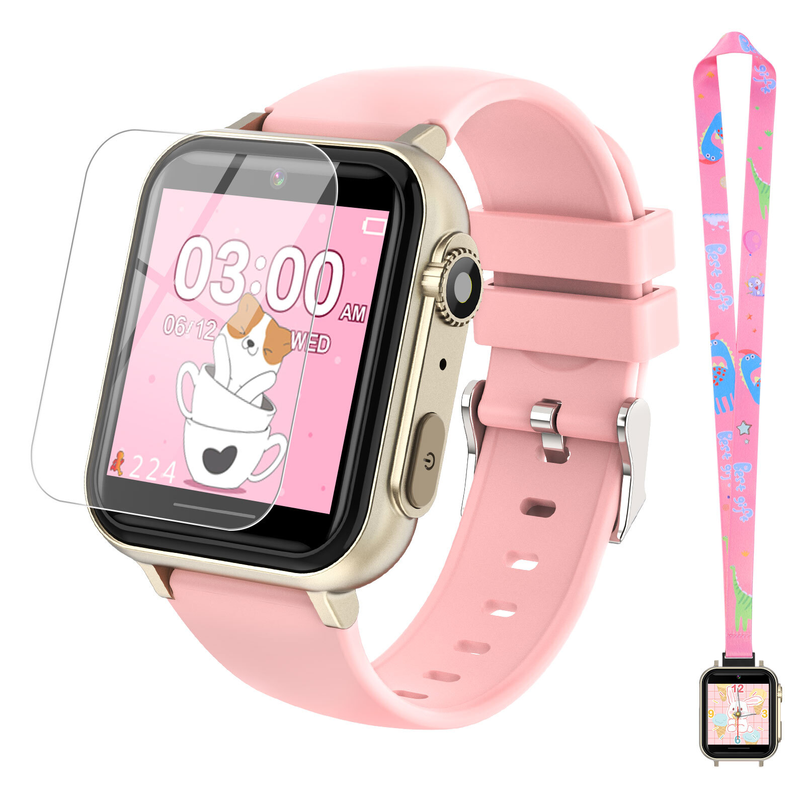 Kids Smart Watch Touchscreen 30+ Puzzle Games 140 Learning Cards Camera Music US