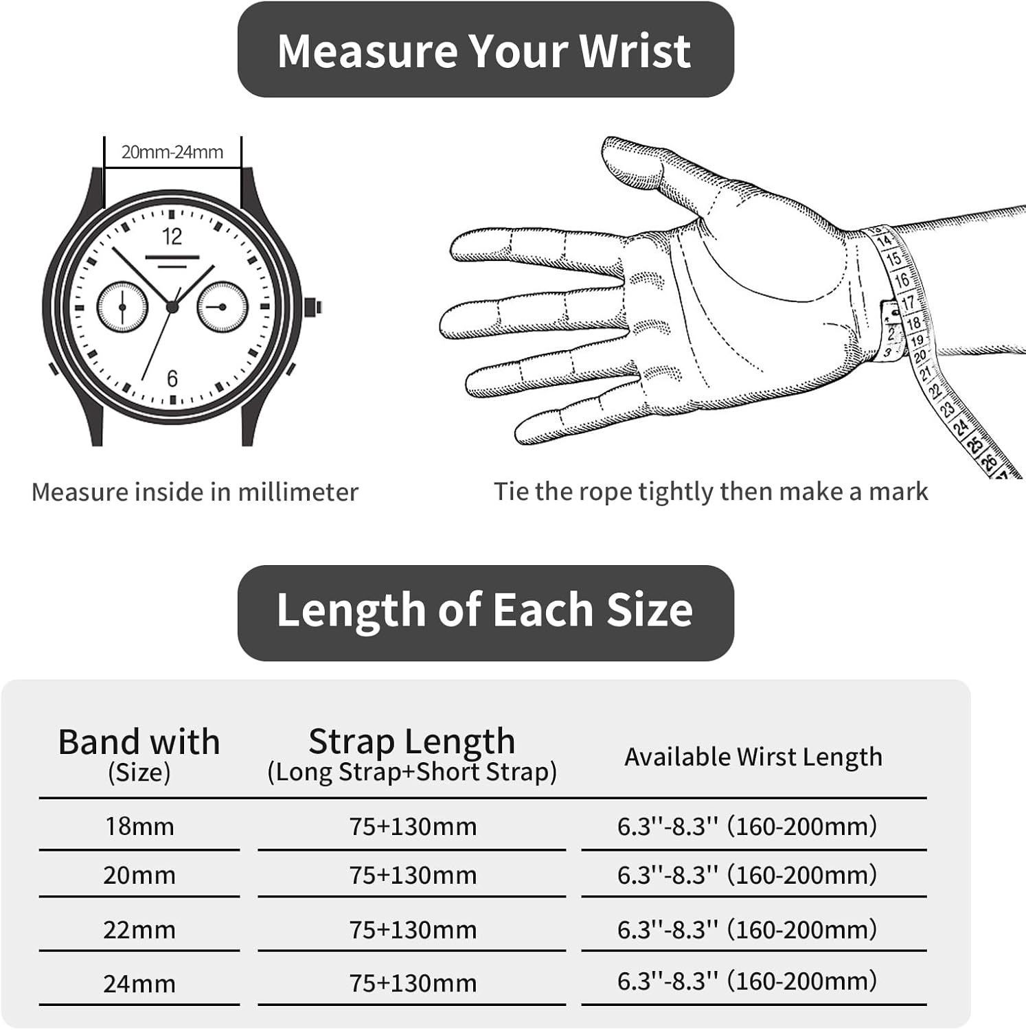 Strap Only For Smart Watch 18mm 20mm 22mm Nylon Quick Release