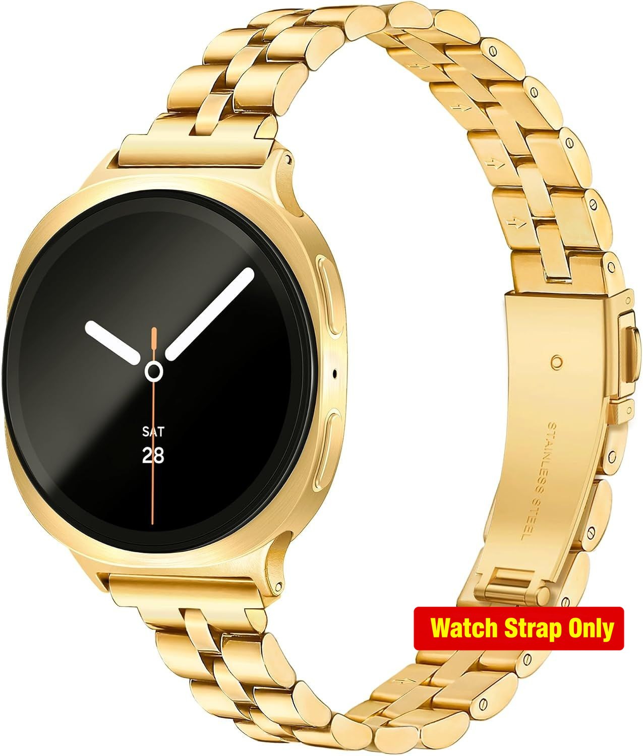 Gold Stainless Steel Strap Compatible with Samsung Galaxy Watch 8/9 40mm 44mm