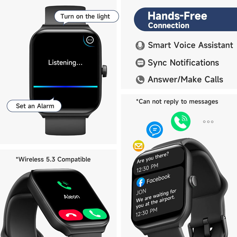 2025 Smart Watch For Men/Women, Waterproof Smartwatch Bluetooth iPhone Samsung