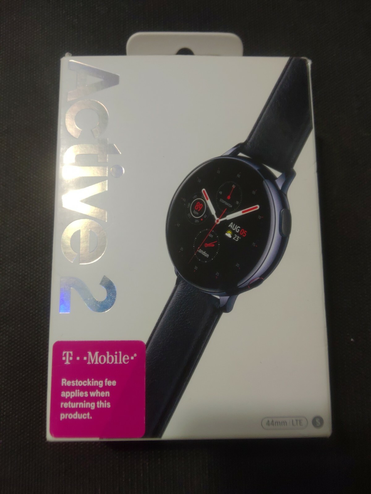 T-Mobile Samsung Galaxy Watch Active 2 SM-R825 44mm BLACK Stainless Steel