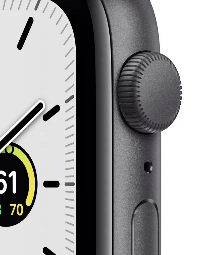 Apple Watch SE 44mm Midnight Space Gray Aluminum Case with Midnight Sport…