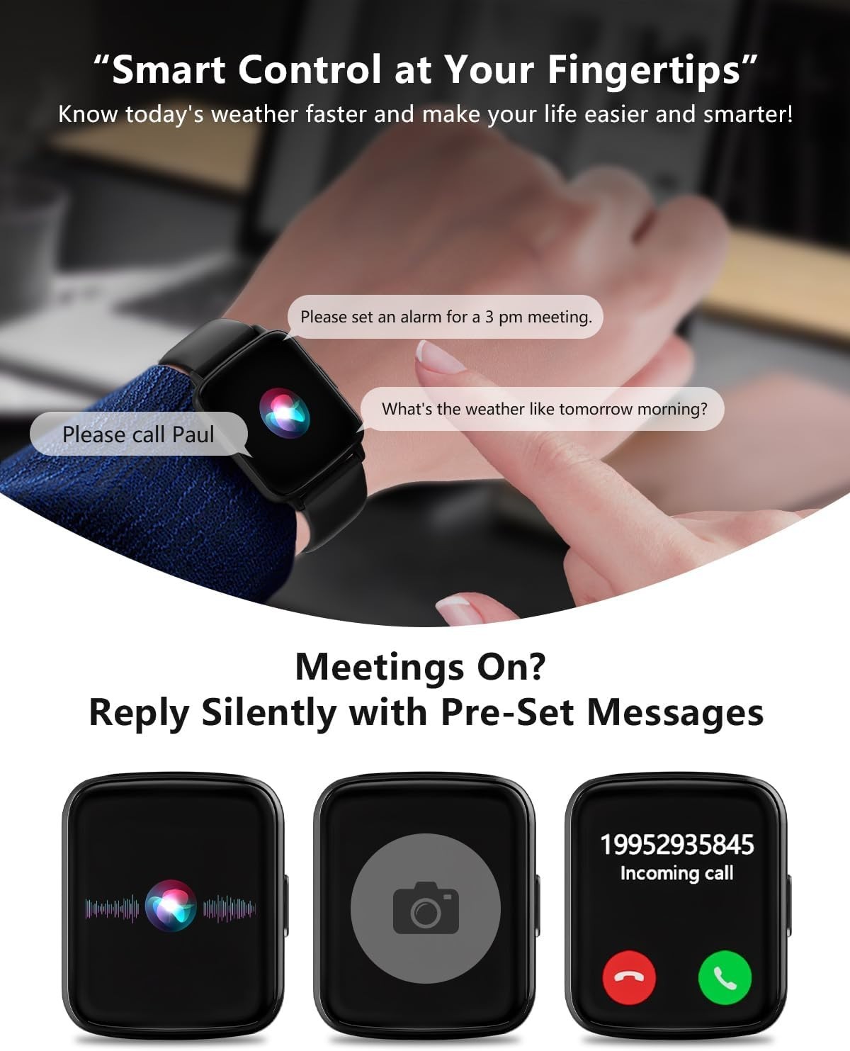 2026 Smart Watch For Men/Women, Waterproof Smartwatch Bluetooth iPhone Android
