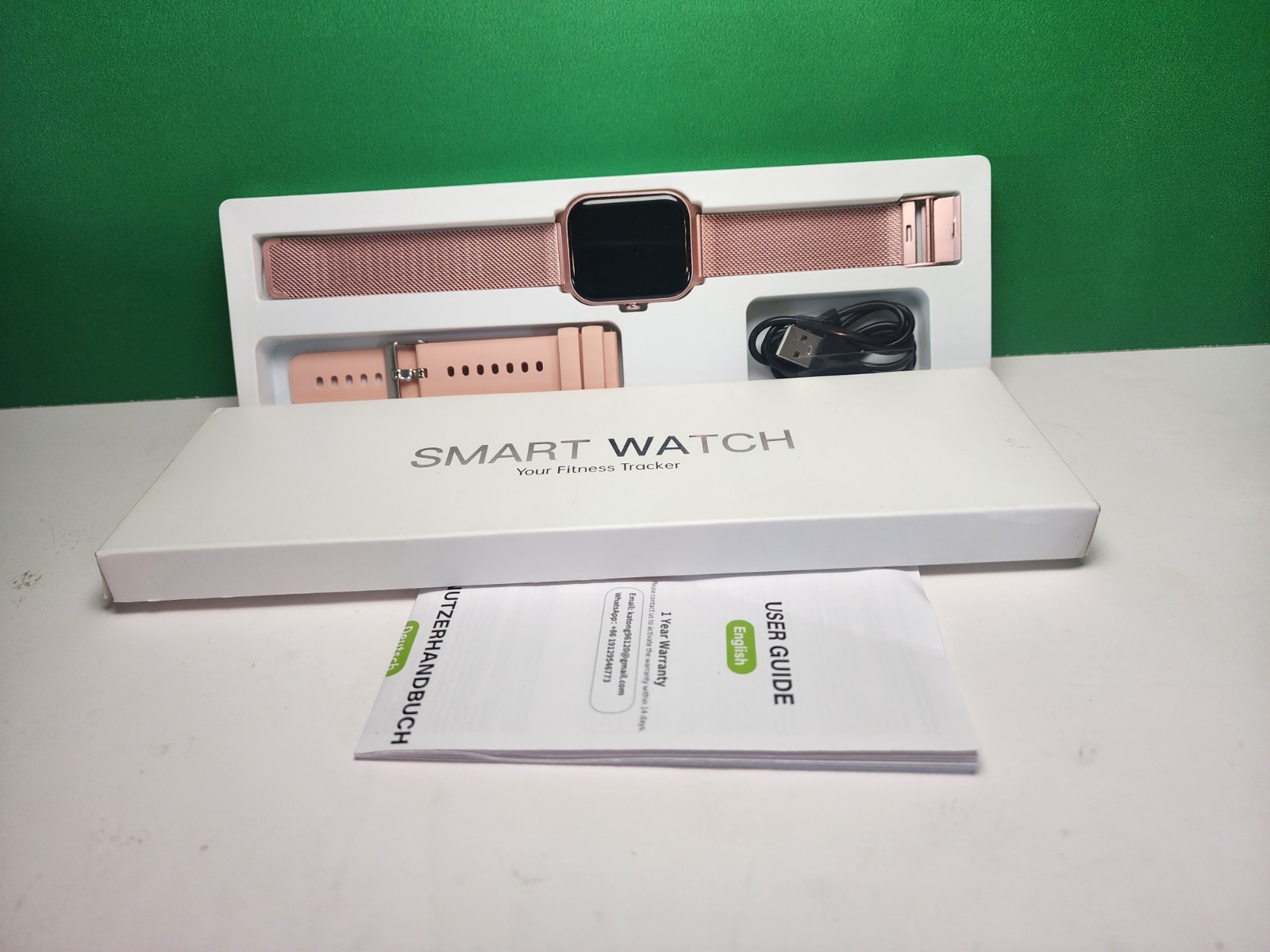 Smart Watch Set Gold Rose With Extra Watch band