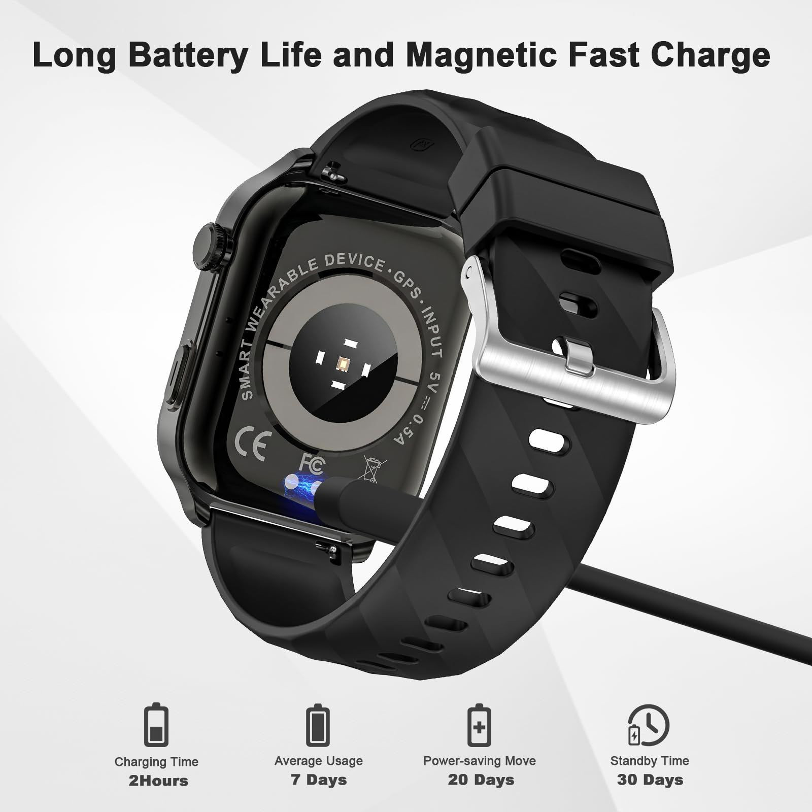 Smart Watch for Men Women with Built-in GPS, Answer/Make Calls, X, Black