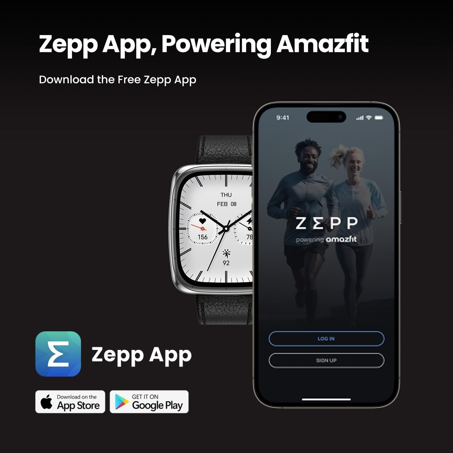 Amazfit Active 2 Smart Watch Android iPhone GPS Health Monitor (Black Leather)