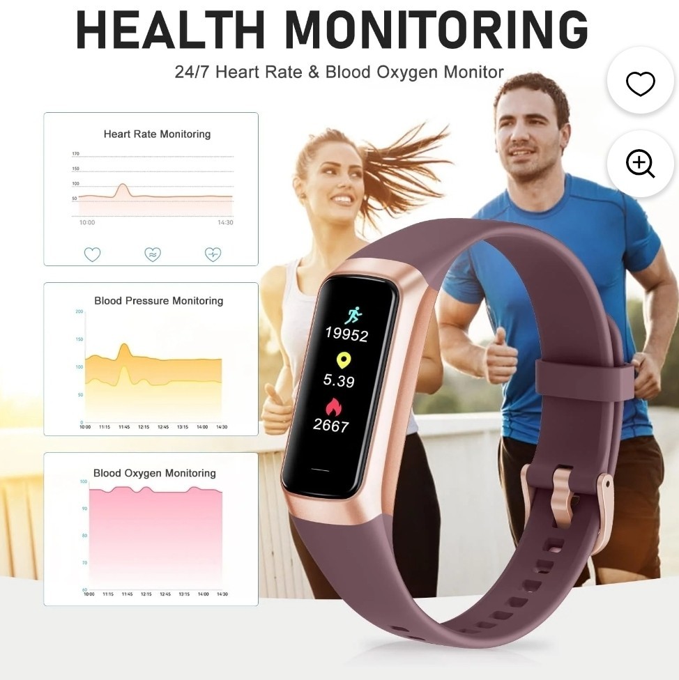 Fitness Tracker with 24/7 Heart Rate Blood Oxygen Sleep Monitor, 1.1 AMOLED Touc