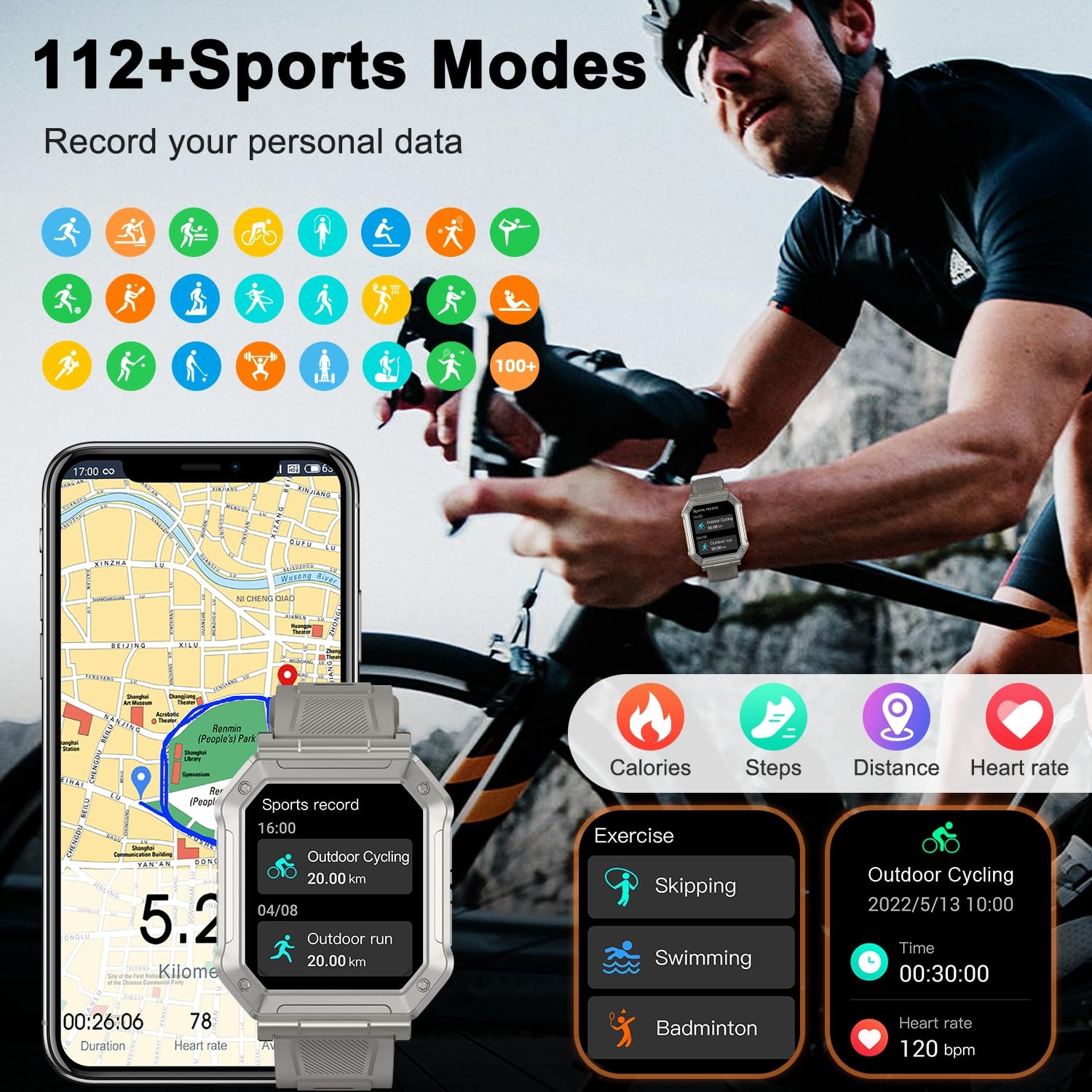 Kimeag Smart Watch For Men Fitness Tracker Military Smart Watches For Men