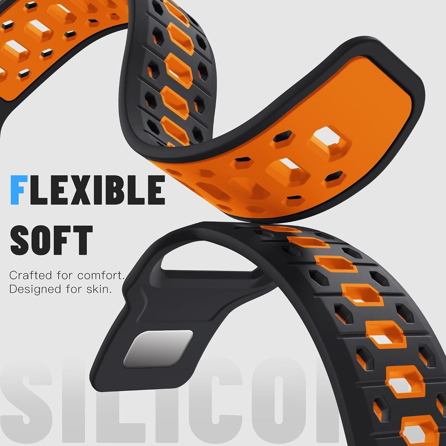 Breathable Soft Silicone Band for Samsung Galaxy Watch 8 40mm 44mm, Sport Strap