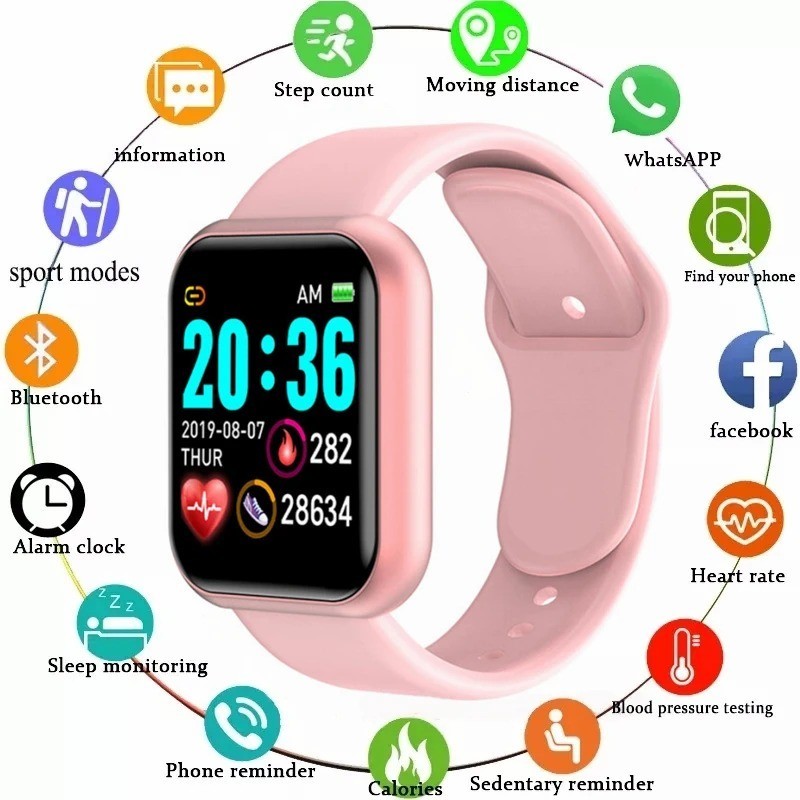 Smart Watch Fitness Tracker Heart Rate Sleep Monitor Bluetooth Sport Wristband