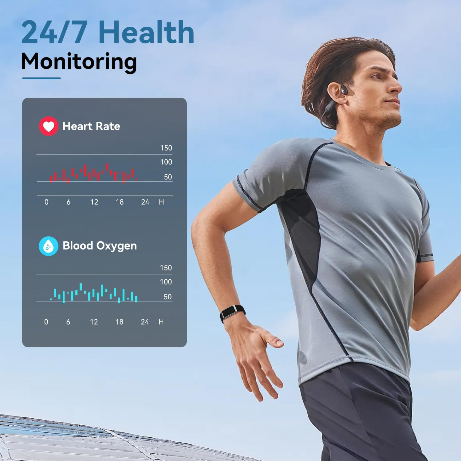 Smart Watch Fitness Tracker Heart Rate Sleep Monitor GPS IP68 Waterproof Men
