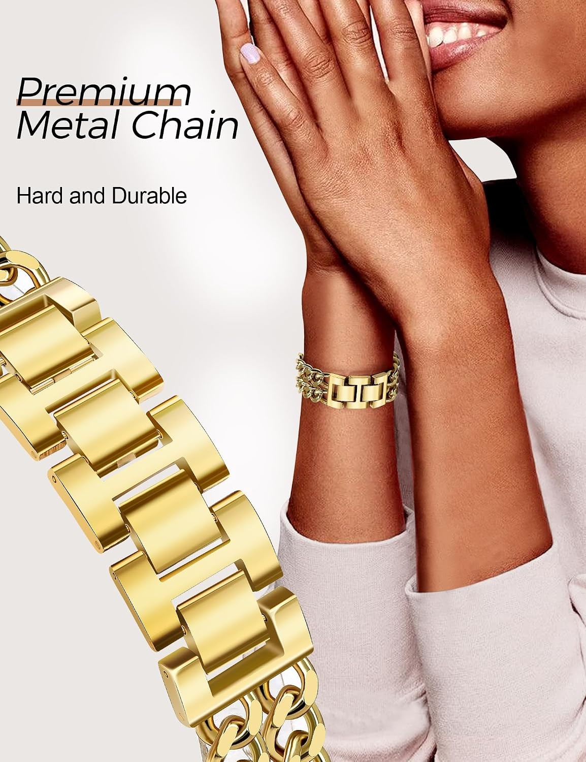 Adjustable Metal Strap Compatible with Apple Watch 38mm 40mm 41mm Series 1/2/3/4