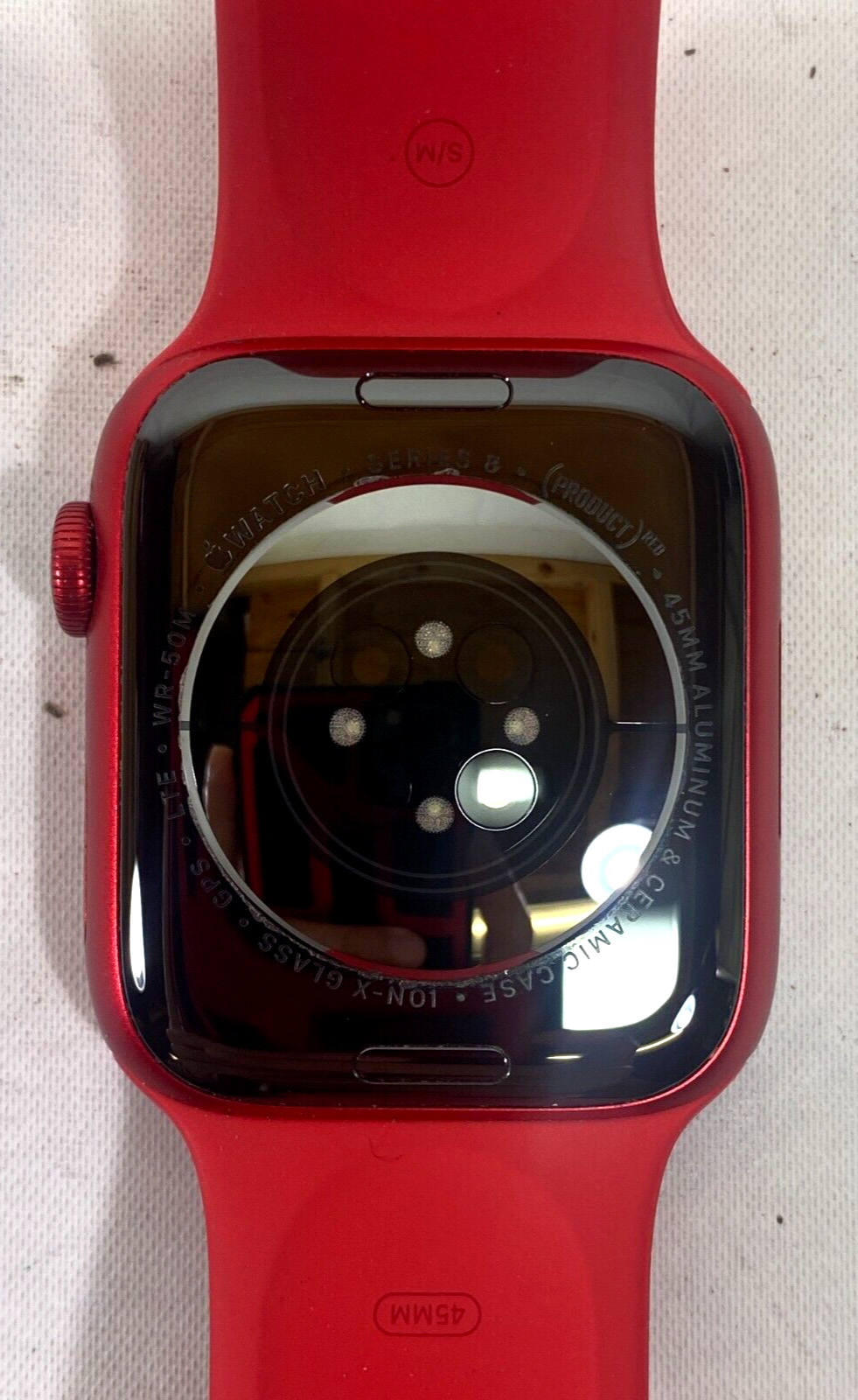 Apple Watch Series 8 – 45mm A2774 – GPS + LTE – Red w/ Red Sport Band