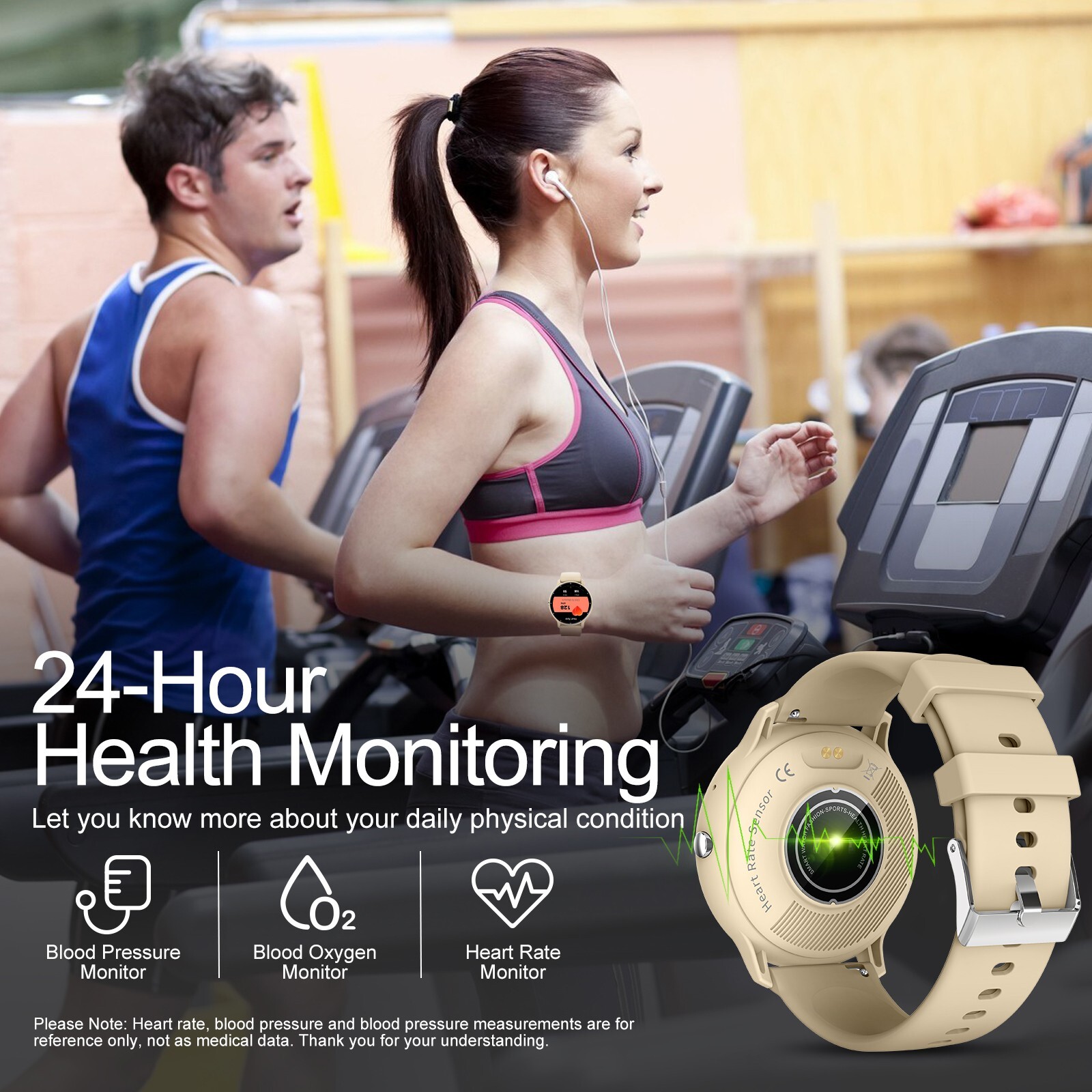 2024 Smart Watch Fitness Heart Rate Blood Pressure Monitor Waterproof Bracelet