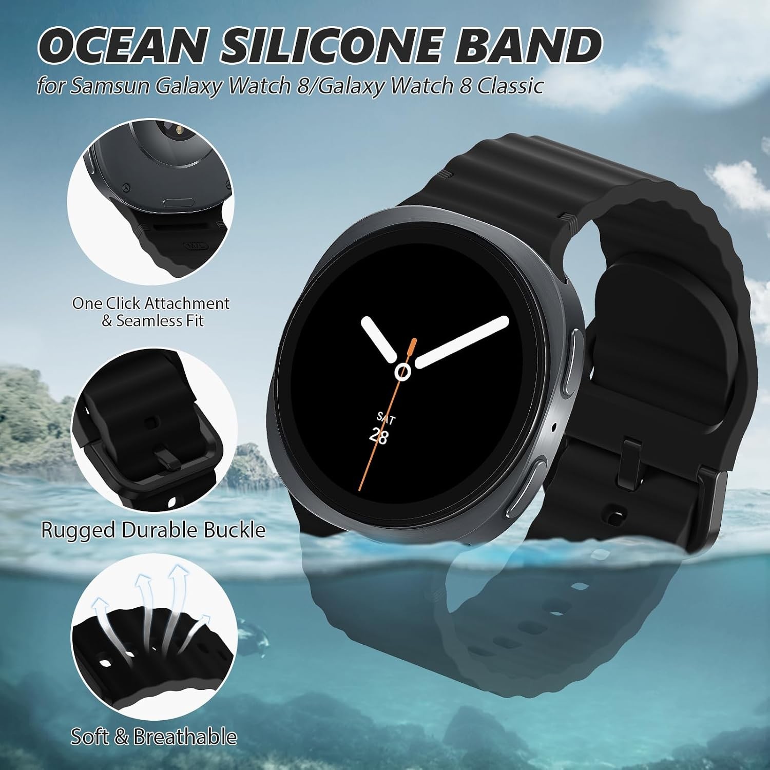 Silicone Case For Samsung Galaxy Watch 9/8 40mm 44mm 46mm | Soft Waterproof