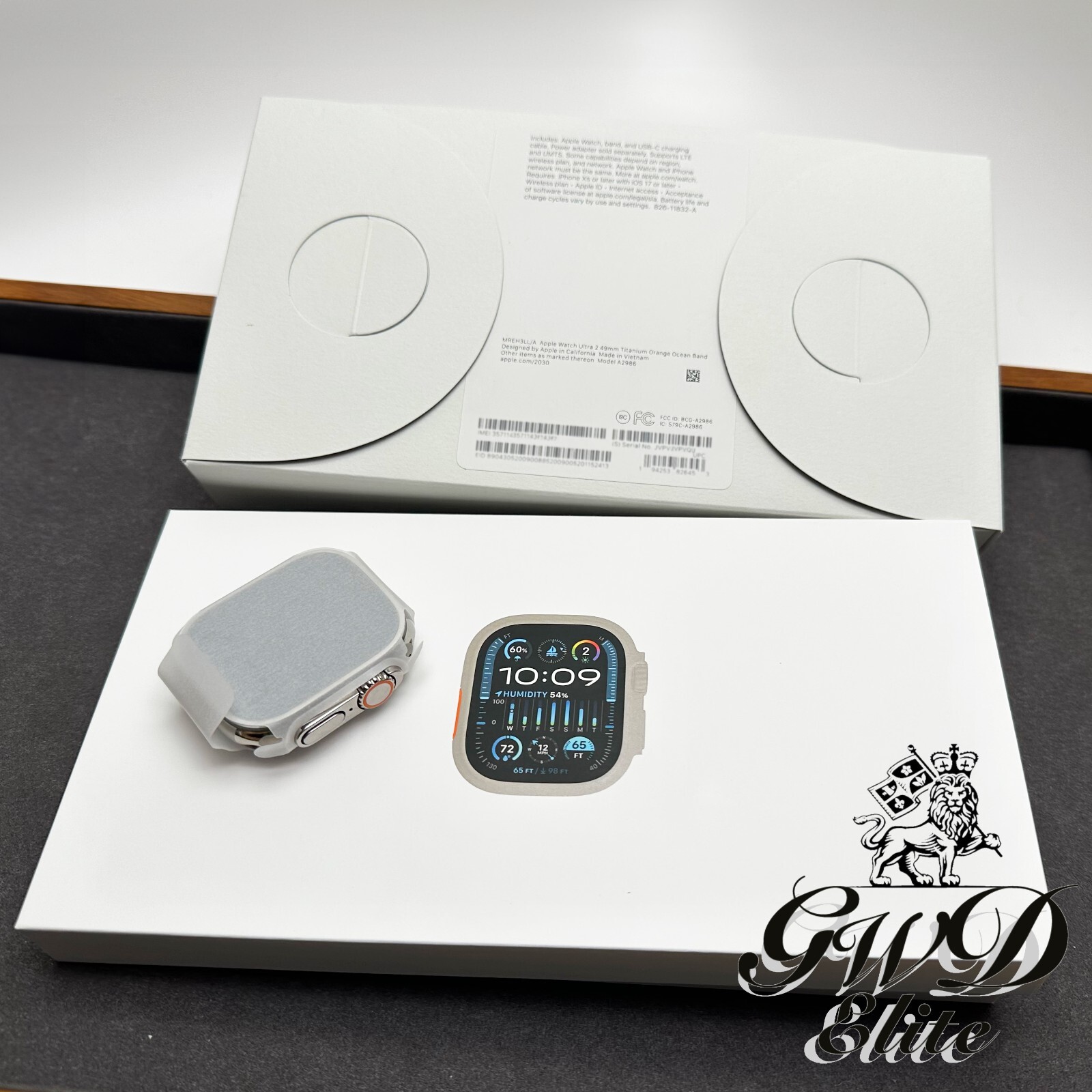 49mm Hermes Apple Watch Ultra 2 Kilim Orange Rubber Deployment Custom Polished