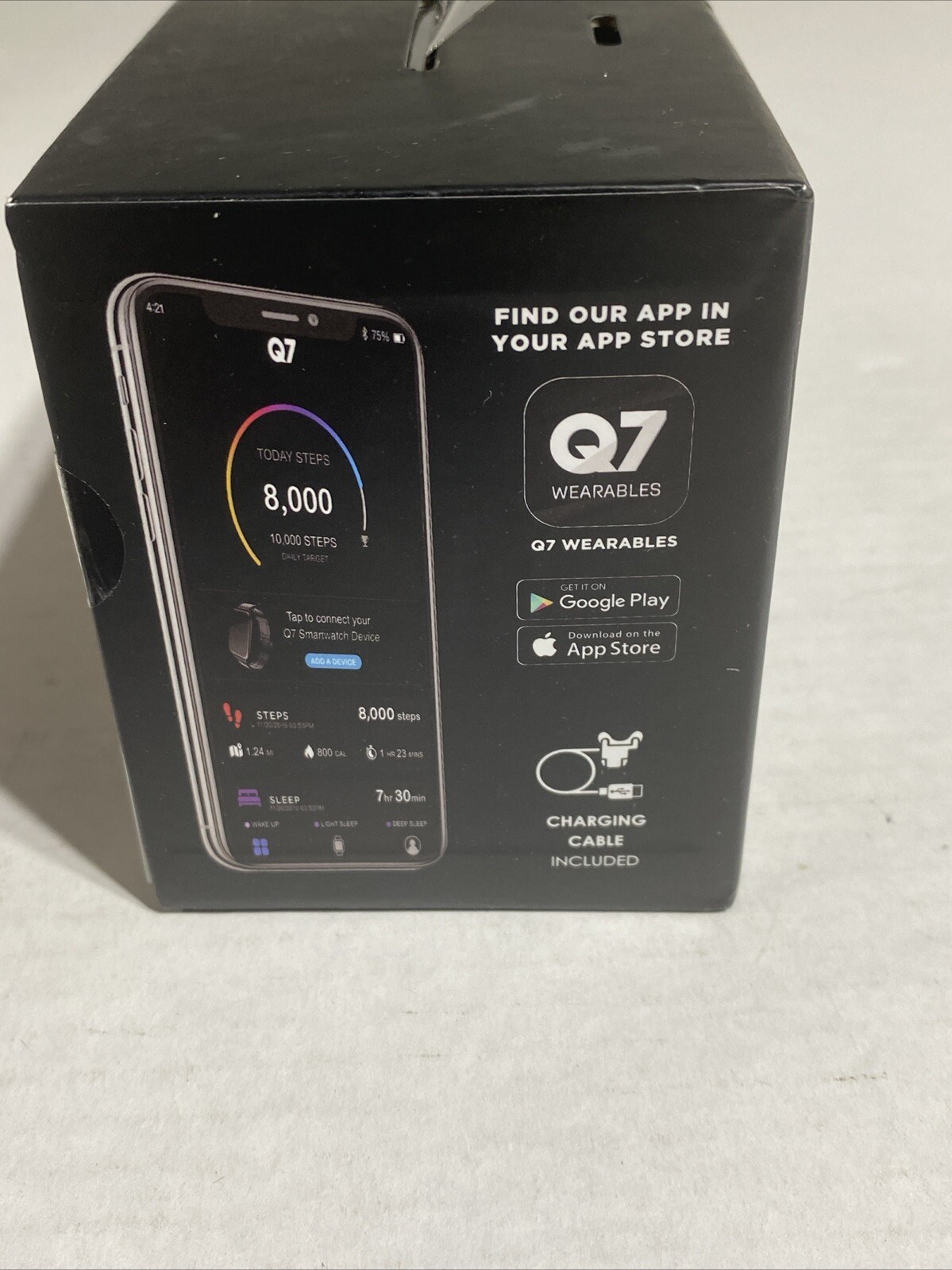 Q7 Black Smartwatch Factory sealed, Heart rate, activity tracker, sleep monitor
