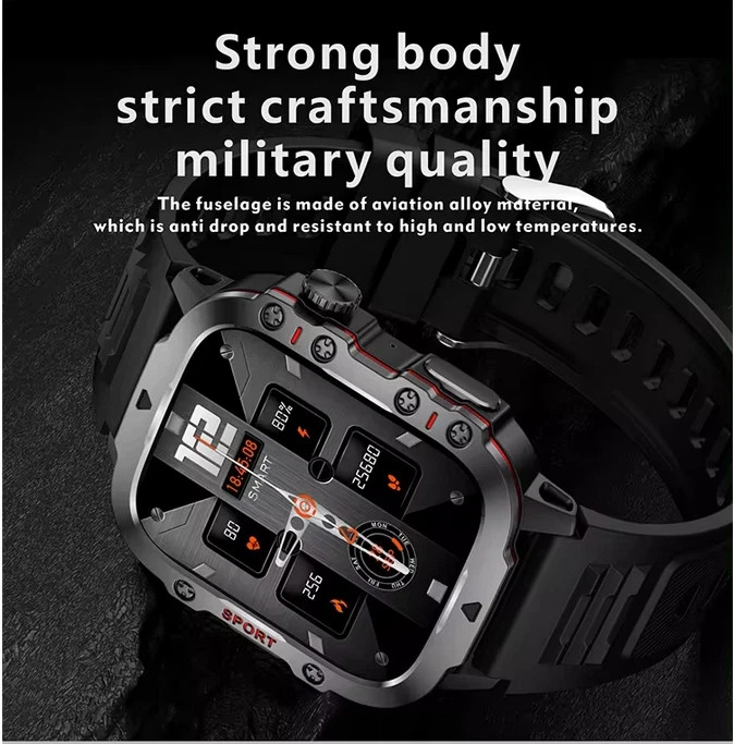 Smart Watch QX11 Bluetooth Military Tactical Rugged Sport Fitness Wristwatch Men