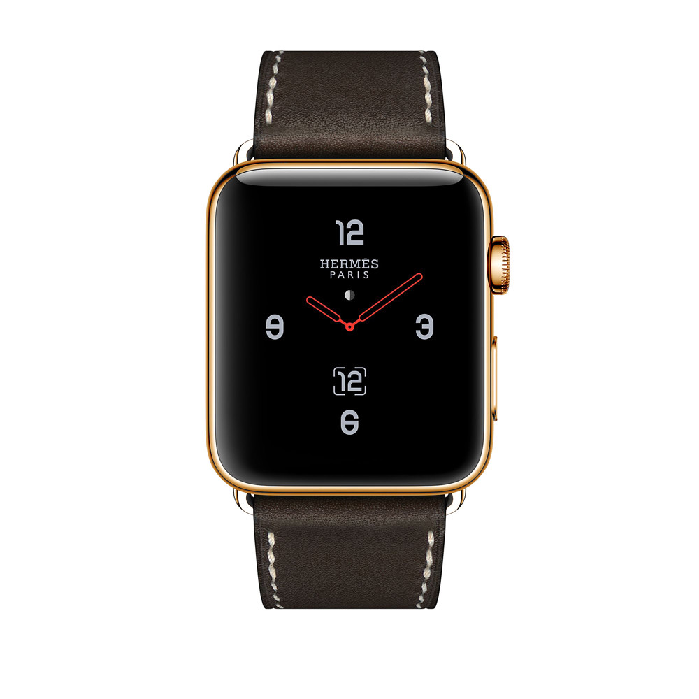 Apple Watch Series 6 Hermes 44mm Ebene Barenia Deployment 24K Custom Gold Plated