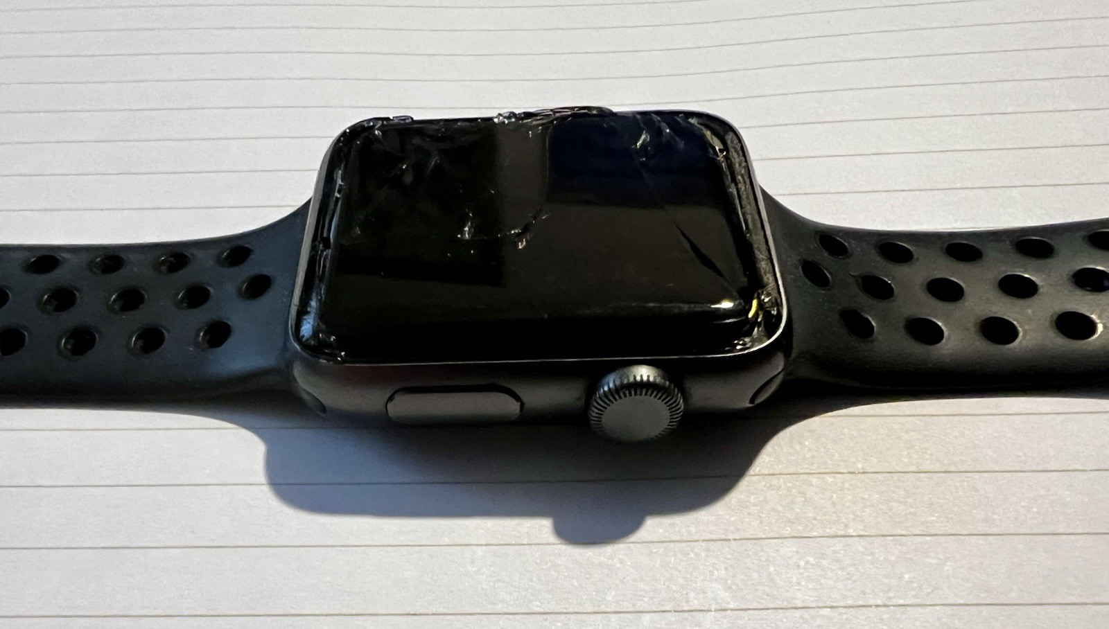 Apple Watch Series 2 42mm Space Gray Cracked Screen for Parts Repair