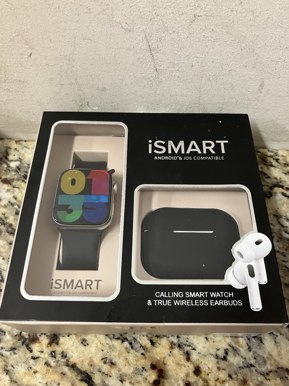 iSmart Watch Set W/ Bluetooth True Wireless Earbuds Compatible W/ Android iOS
