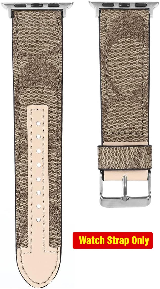 Luxury Genuine Leather Band for Apple Watch Series 7 38mm 40mm 41mm Compatible