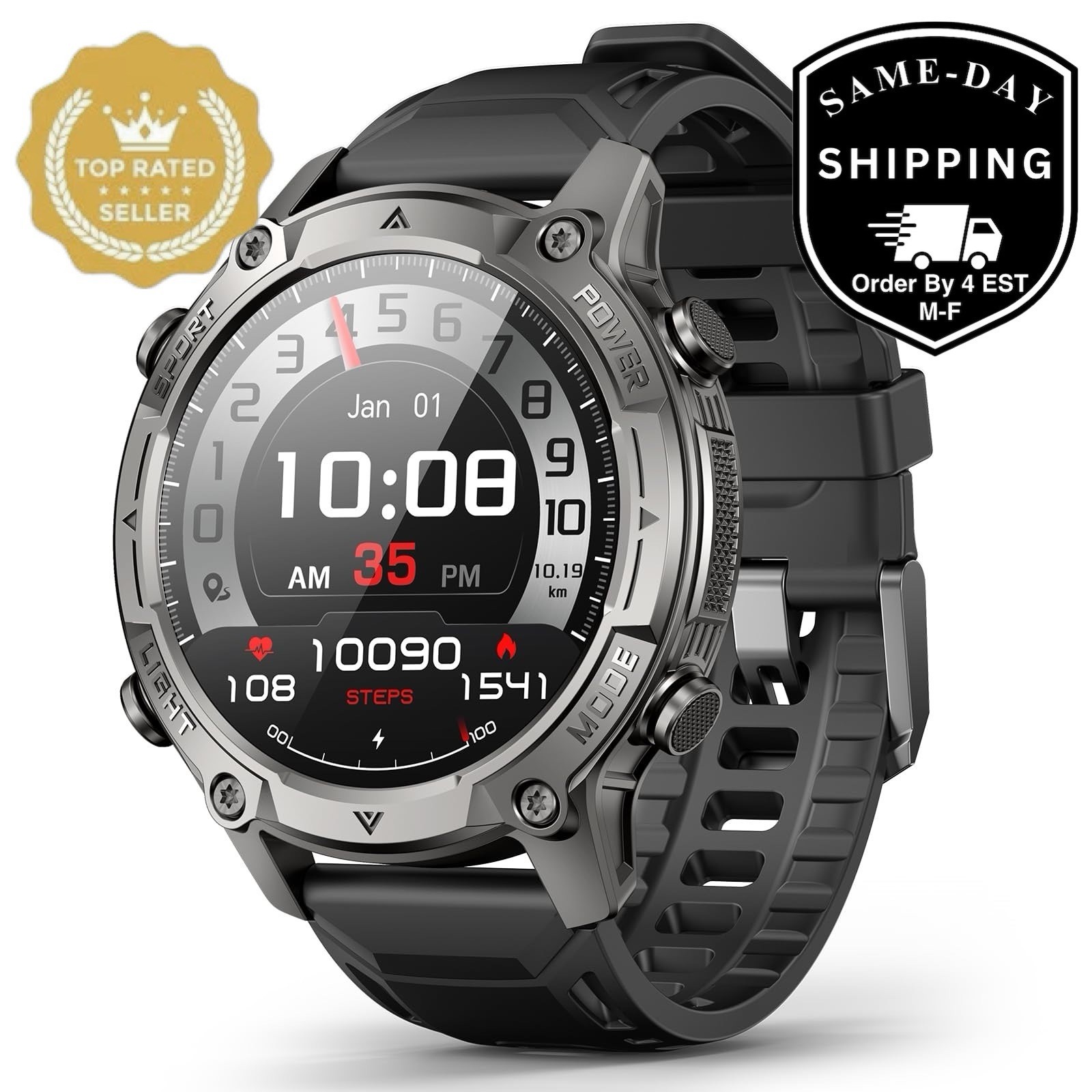 2026 AI Smart Watch with Standalone GPS & Offline Maps, 5ATM Waterproof, 1.43″ A