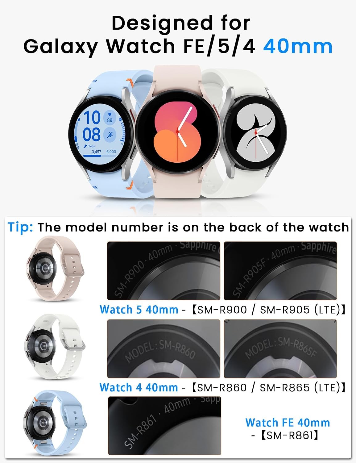 6+6 Pack Anti-Fog Tempered Glass Case For Samsung Galaxy Watch 5 40mm / 4 40mm