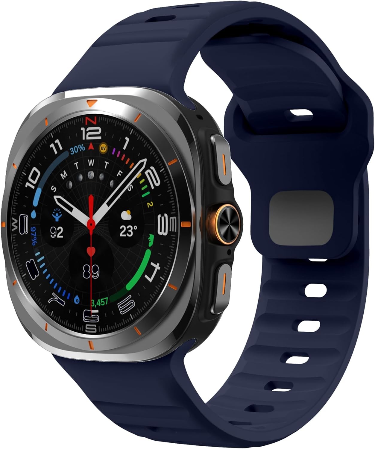 Midnight Blue Sport Band for Samsung Galaxy Watch Ultra 47mm, Rugged Silicone St
